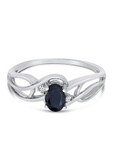 lovely white gold oval blue sapphire gemstone birthstone baby ring
